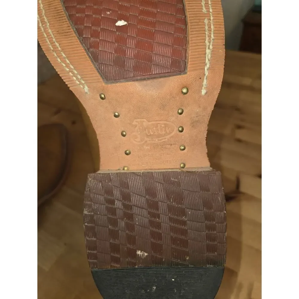 Justin Bent Rail Men’s Western Cowboy Boots – Size 10.5 D (Style BR748)